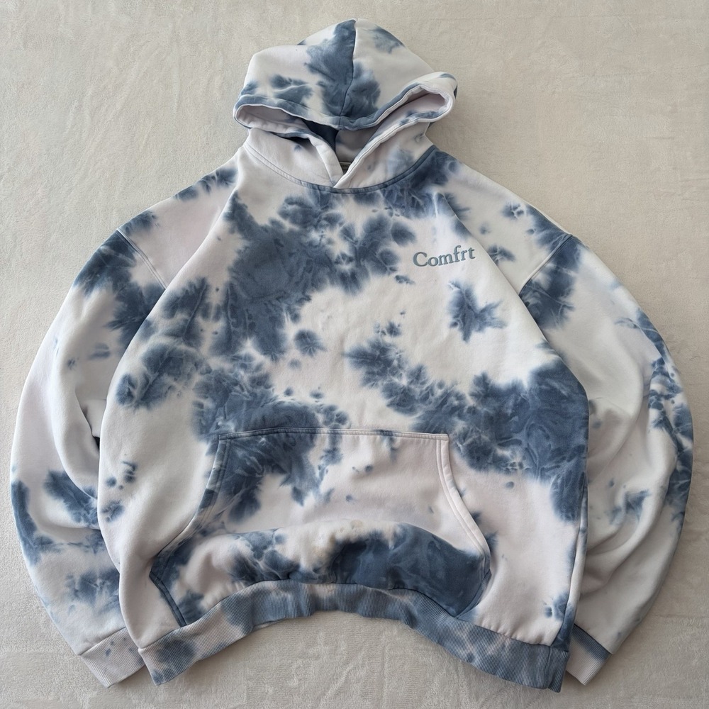 Comfrt 3XL Tie Dye Hoodie Oversized Y2K Streetwear Pullover Limited Edition FLAW